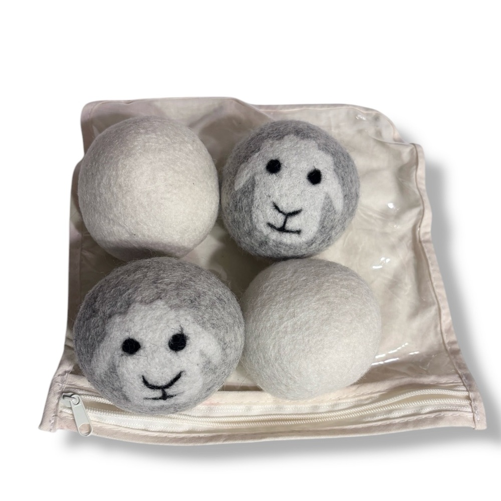 EVRIHOLDER Laundry Helpers Reusable Wool Dryer Balls Set of 4
